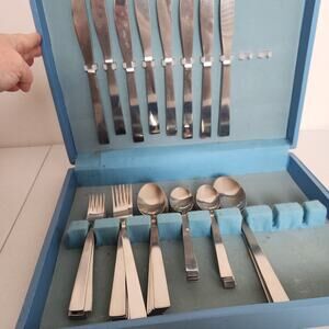 Rare Gustav Stainless Sweden Flatware Starter Appetizer Swedish Design 50 Pieces